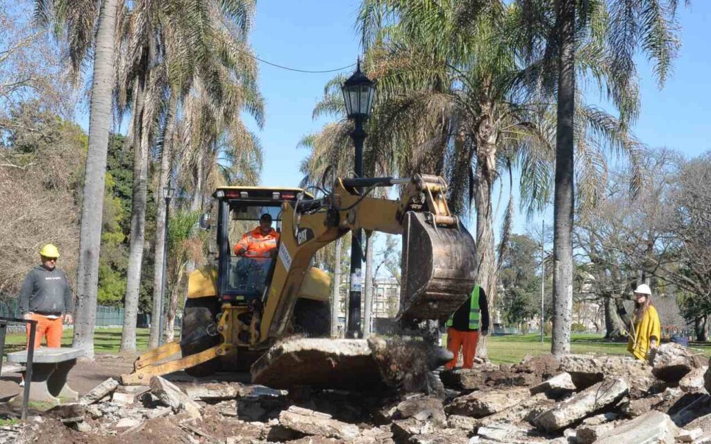 Avanzan las obras de remodelación del Parque Saavedra
