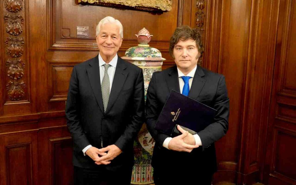 Milei participó de la cena del Consejo Internacional del JP Morgan, junto a su CEO, Jamie Dimon