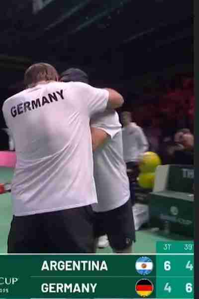 Argentina perdió por 2-1 con Alemania en los cuartos de final de la Copa Davis