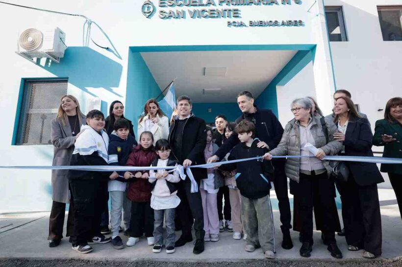 Kicillof inauguró el nuevo edificio de la Escuela Primaria N°6 en San Vicente