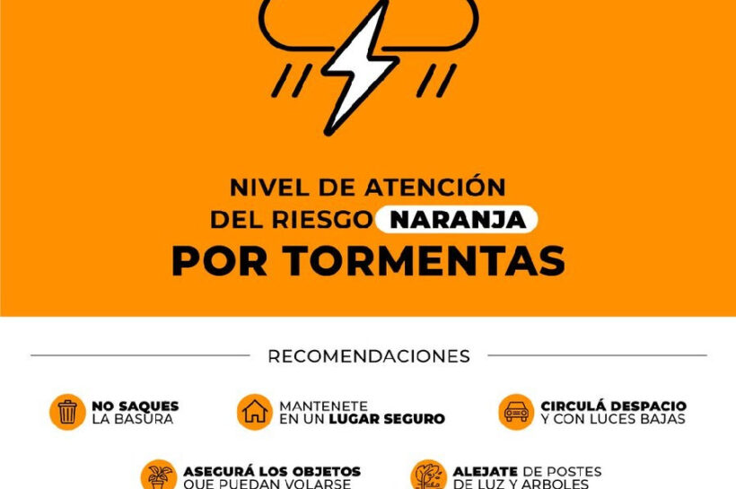 Elevan a ‘naranja’ el nivel de alerta por tormentas para la tarde-noche en La Plata