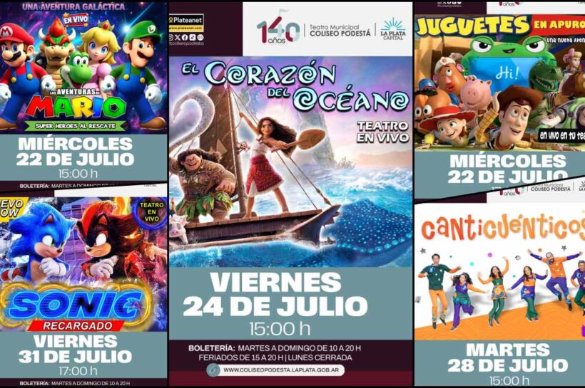 EL TEATRO COLISEO PODESTÁ DE LA PLATA PRESENTA SU AGENDA DE ESPECTÁCULOS DE JULIO