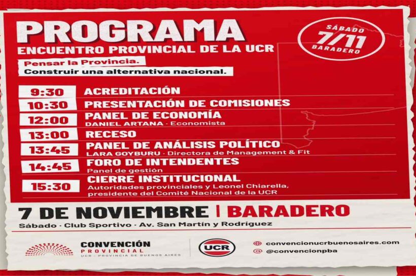 La UNIÓN CÍVICA RADICAL bonaerense se reúne en Baradero